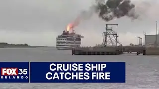 Cruise ship catches fire in Florida port