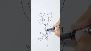 line flower drawing 