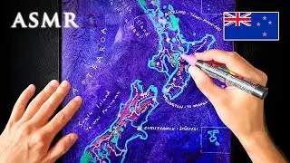 ASMR Drawing Map of New Zealand | Soft Spoken