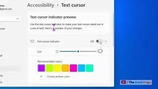 Turn On Text Cursor Indicator in Windows 11