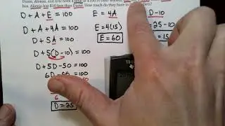 Solving a Word Problem Using a 3x3 System of Linear Equations (Basic)