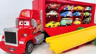 13 Type Disney Cars ☆ Cars miniature car runs down the slope and rides on a Big Mac trailer