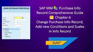 How to change Purchase Info Record, Add new condition and Scales in Purchase Info Record 