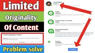 How to solve limited Originality of Content facebook page