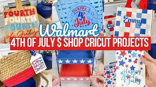 WALMART DOLLAR SHOP 4TH OF JULY CRICUT PROJECTS ❤️🤍💙 FUN AFFORDABLE BLANKS