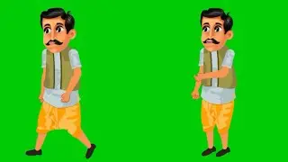 Green Screen Man cartoon character/Green screen/GS Characters Animation