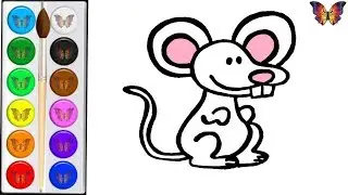 How to draw a mouse / cartoon coloring Mouse for children / Coloring for kids