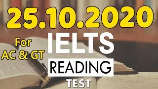 IELTS READING PRACTICE TEST 2020 WITH ANSWERS | 25.10.2020