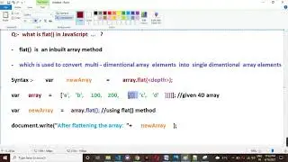 20 what is flat() method in JavaScript Arrays in Telugu  |  JavaScript in Telugu |