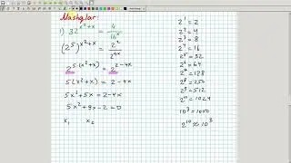 Sodda ko'rsatkichli tenglamalar va ularning sistemalariga mashqlar. Algebra 10-sinf. 22-dars