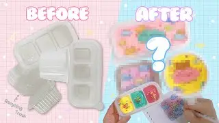 DIY Mini Slime Packs Using Small Food Containers [Recycling Trash]