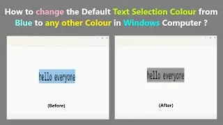 How to change the Default Text Selection Colour from Blue to any other Colour in Windows Computer ?