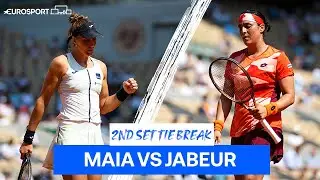 Epic Tie Break! Haddad Maia Wins The Second Set Against Jabeur To Draw Level | Eurosport Tennis