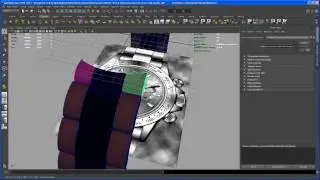 Modeling tutorial in Maya - ROLEX DAYTONA watch - Part 55: wristband shader