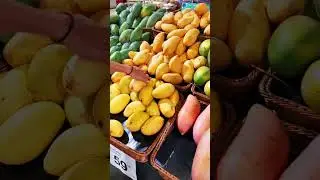 Разные сорта манго в магазине 