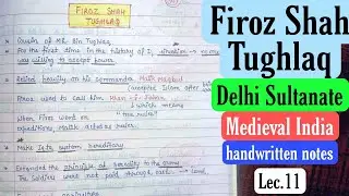 Firoz Shah Tughlaq || Delhi Sultanate || Medieval History || Lec. 11 || An Aspirant !