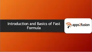 Introduction and Basics of Fast Formula