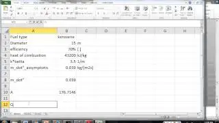 Pool fire Mass flux and flame height equations - programming into Excel