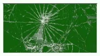 glass panel shatters - green screen effect