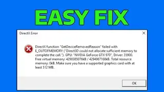 Fix DXGI Error Device Removed Error DXGI ERROR DEVICE REMOVED In Windows 11 | How To