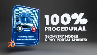 3D Card - Geometry Nodes & Ray Portal Shader - Blender Tutorial (Template)