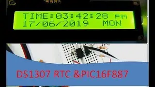 DS1307 RTC  pic microcontroller||pic16f887 ds1307|| i2c application||digital clock on lcd