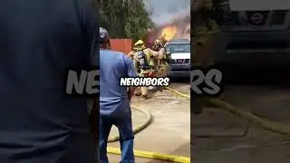Man Saves Dog from Burning Building! 🔥🐶 #dog #viralvideo #rescue
