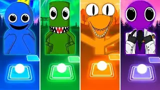 Rainbow Friends - Green vs Blue vs Orange vs Purple | Tiles Hop EDM Rush