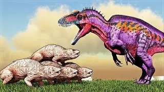 ACROCANTHOSAURUS VS GIANT RAT HORDE LVL 500 (ARK SURVIVAL EVOLVED BATTLE)