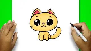 How To Draw A Cute Cartoon Cat | Cute Cat Drawing