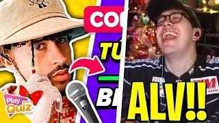 JUANSGUARNIZO REACCIONA A COMPLETA LA CANCIÓN DE BAD BUNNY ADIVINA LA CANCIÓN | PlayQuiz Trivia