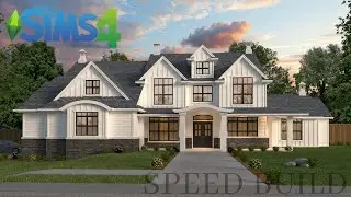 Modern Farmhouse Mansion | REAL TO SIMS | Basegame Speed Build (No cc)