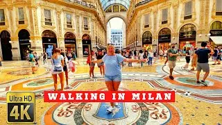 Milan City Walk. Milano City 4K Walk. From San Sebastiano To Milan Cathedral. Milani, Italy