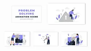 Problem Solving Employee Flat Design Character Animation Scene After Effects Template