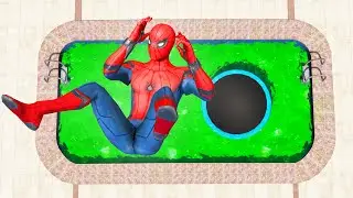 GTA 5 Spiderman Jumping Into Toxic Pool (Ragdolls Compilation) Ep.2