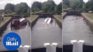 Moment couples narrowboat sinks in 25 seconds at Fobney lock