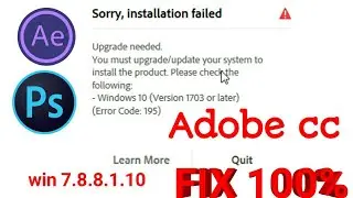 How To Solve Photoshop CC/after effects 2019 sorry installation failed