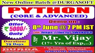 PYTHON Online Training @ DURGASOFT