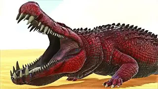 SCP-682 SAVAGE SKULL SARCOSUCHUS VS HYBRID DINOSAURS (ARK)