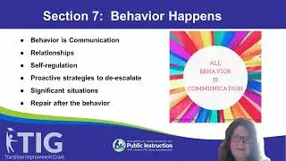 Section 7 of the Paraeducator Job Coaching Course: Behavior Happens