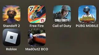 Standoff 2,Garena Free Fire,Call of Duty - Mobile,PUBG - Mobile,ROBLOX,MadOut 2 Big City Online