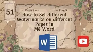 Different Watermarks on Different Pages in Word | MS Word Full Course in Hindi Free #mswordinurdu