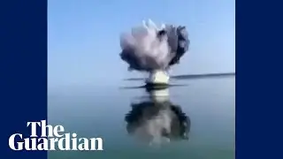 Dramatic footage shows missile hitting reservoir near Kyiv