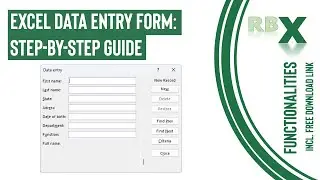 Excel Data Entry Form: Step-by-Step Guide