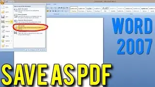 How to Save a Word document As PDF in Microsoft Word 2007? (DOC to PDF)