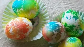 Радужные яйца на пасху🌈простой и необычный способ🐣