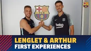 Lenglet and Arthurs first training sessions