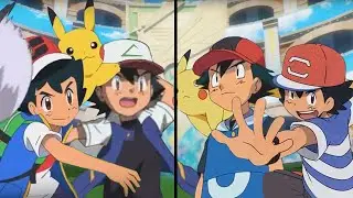 Pokemon Characters Battle: Galar Ash and Kanto Ash Vs Alola Ash and Hoenn Ash (Ash Vs Ash)