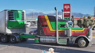 Truck Drivers in Arizona, various trucks and loads seen along a desert highway, Truck Spotting USA