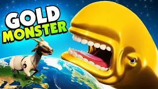 Crazy Goat Finds the GIANT GOLD Monster - Goat Simulator 3 DLC